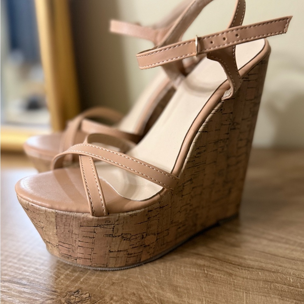 Tan Wedge Sandals